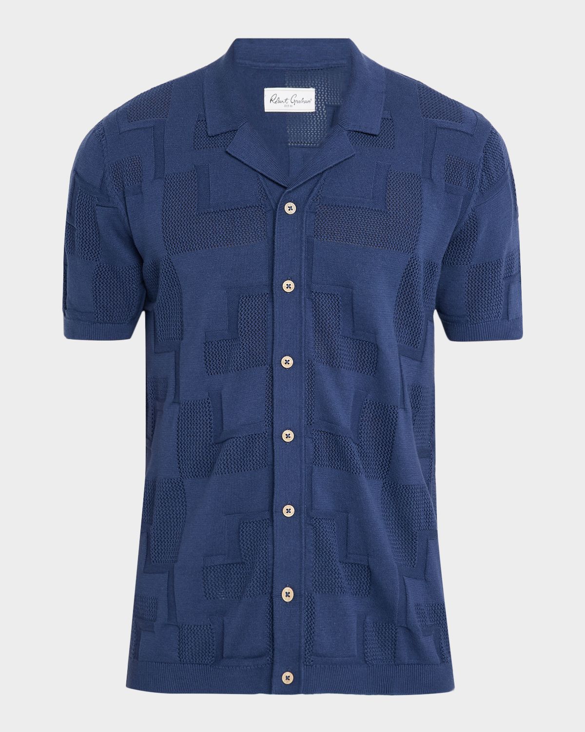 Robert Graham Men 's Drayford Jacquard Knit Short-Sleeve Shirt