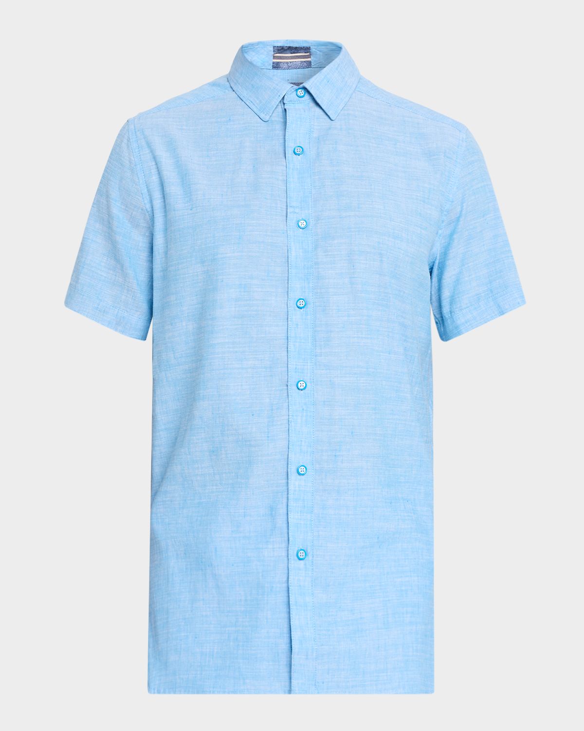 Robert Graham Men 's Sutton Linen and Cotton Short-Sleeve Shirt