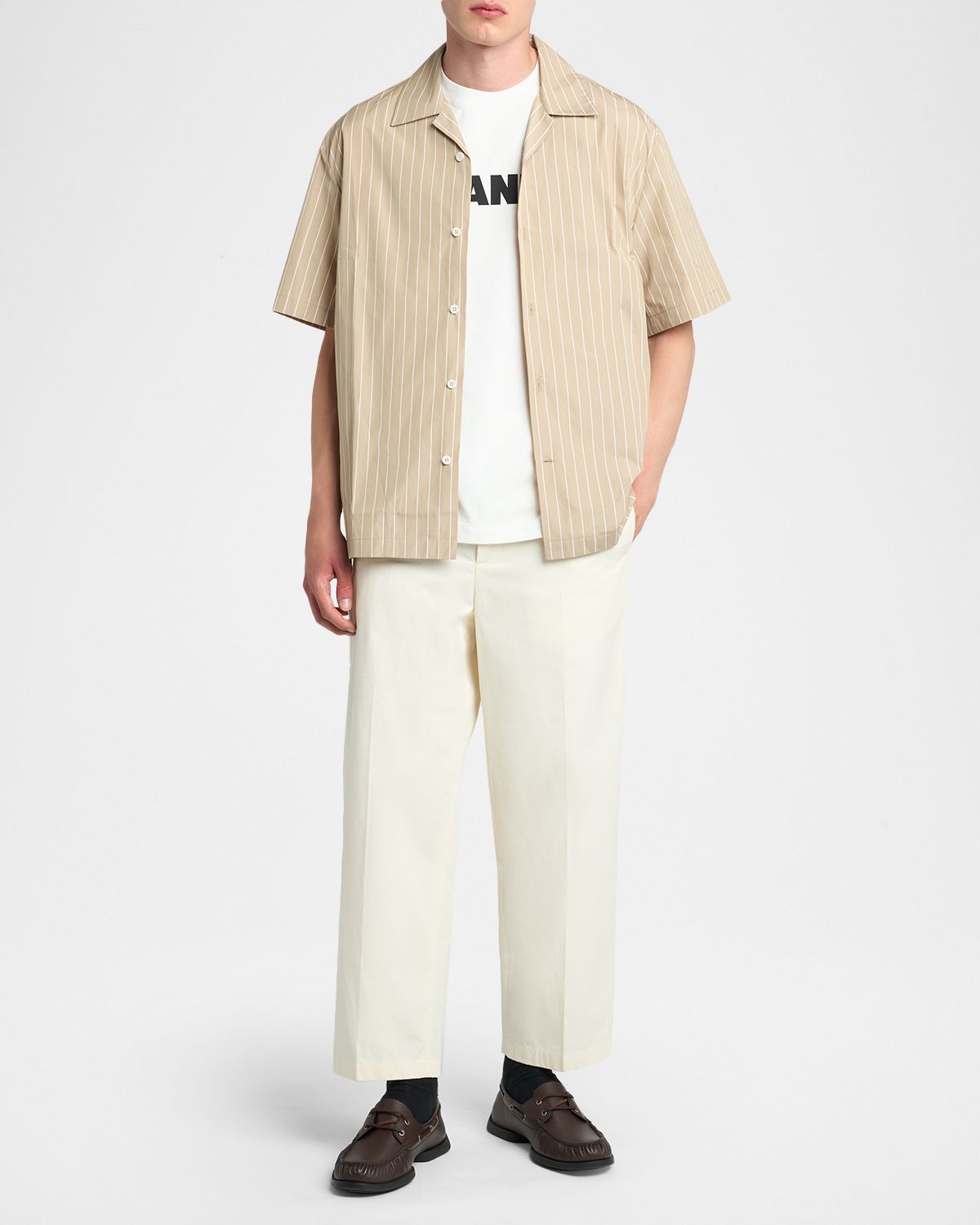 Jil Sander Men 's Flat-Front Cotton Trousers