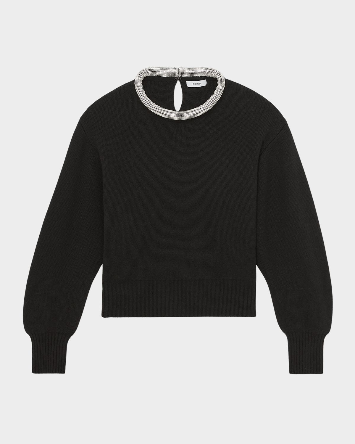 Reiss Wool-Blend Necklace-Trim Sweater