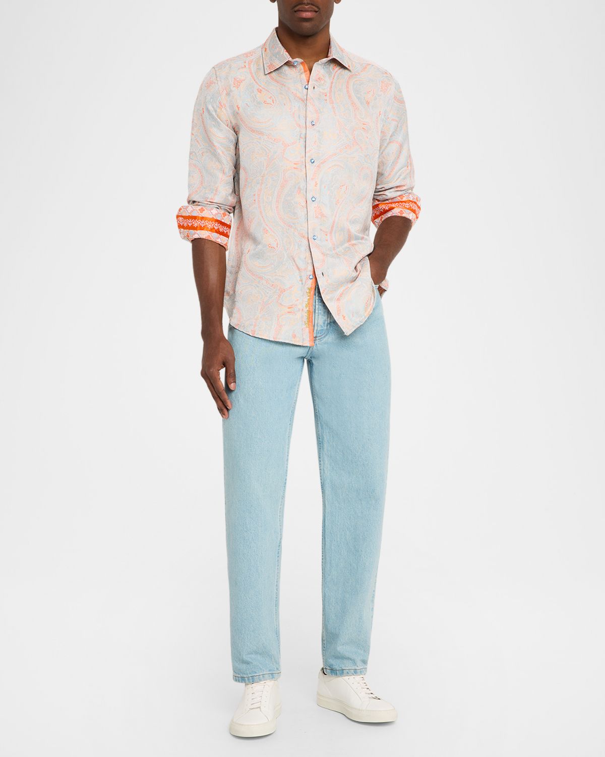 Robert Graham Men 's Silk Jacquard Paisley Limited Edition Sport Shirt