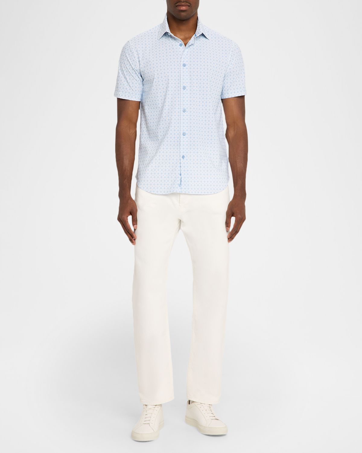 Robert Graham Men 's Brompton Geometric Stretch Nylon Short-Sleeve Shirt