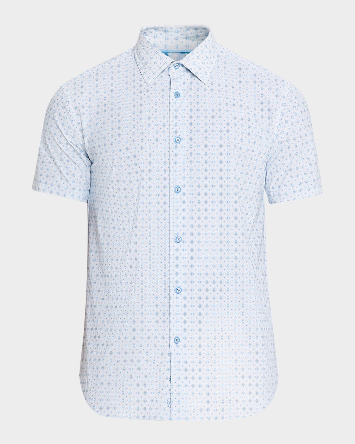 Robert Graham Men 's Brompton Geometric Stretch Nylon Short-Sleeve Shirt