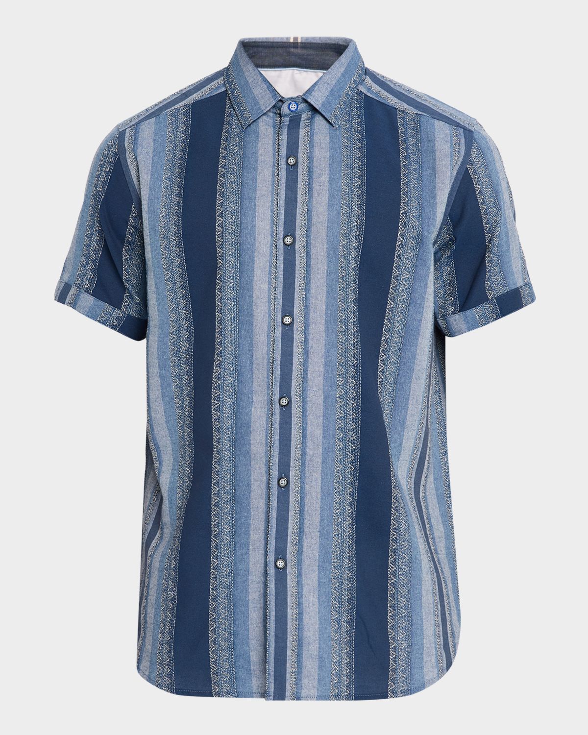 Robert Graham Men 's Pembroke Denim Stripe Short-Sleeve Shirt