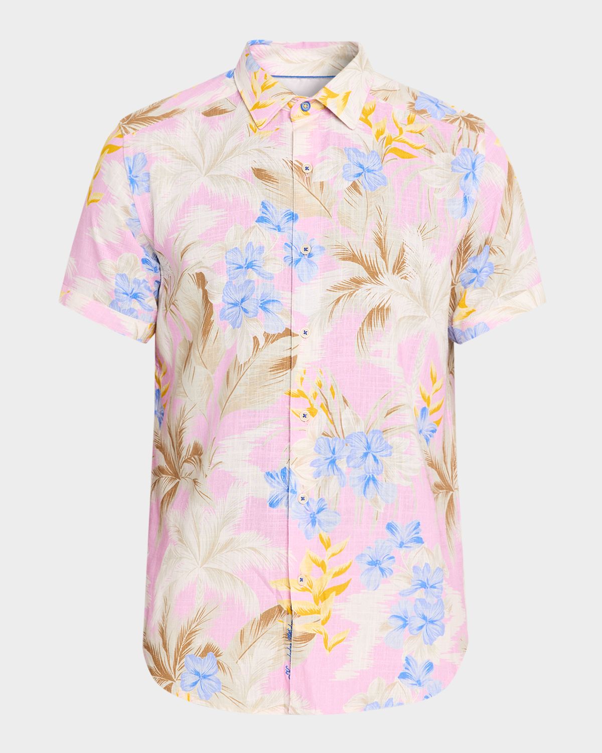 Robert Graham Men 's Fletcher Viscose and Linen Short-Sleeve Shirt