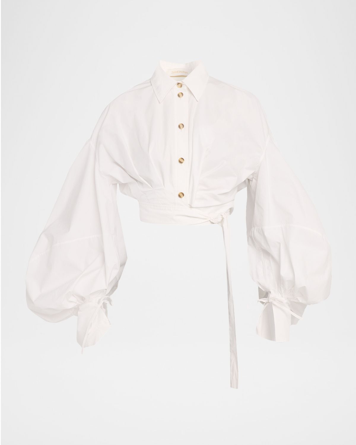 Zimmermann Rebellion Poplin Wrap Blouse