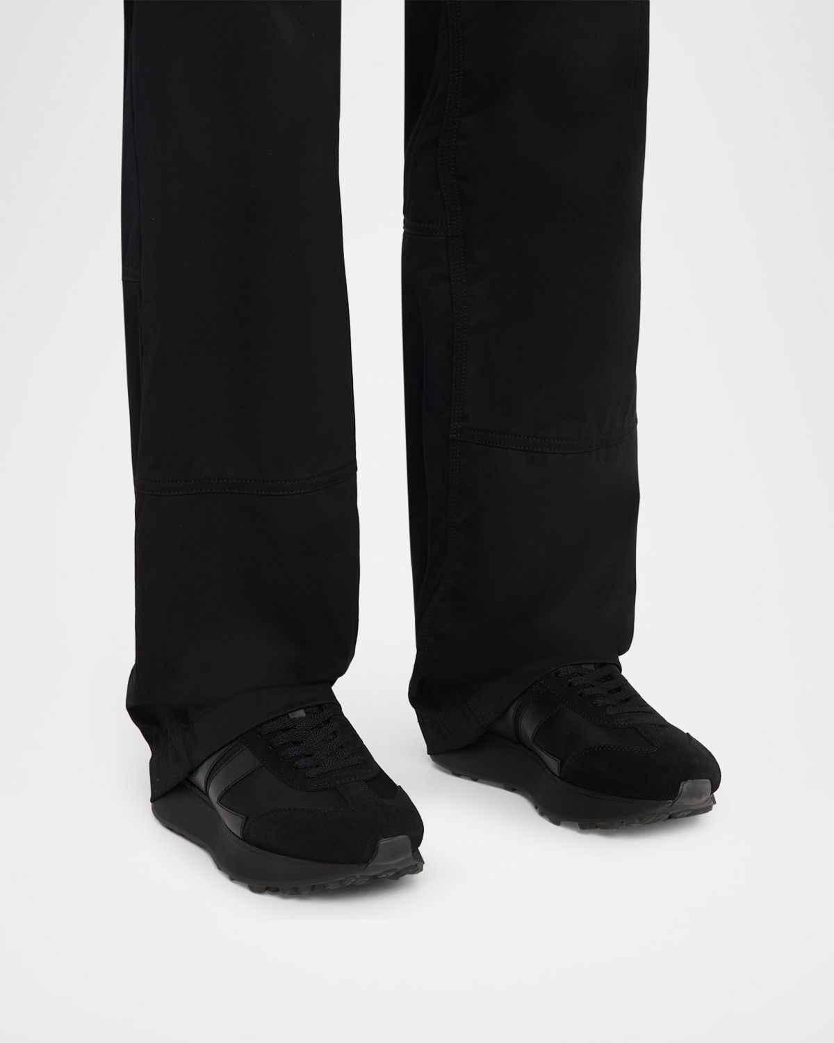 Lanvin Men 's Nylon & Suede Low-Top Sneakers
