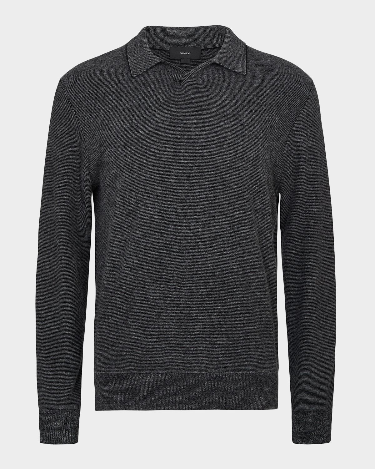 Vince Men 's Cashmere-Blend Johnny Collar Long-Sleeve Polo Shirt