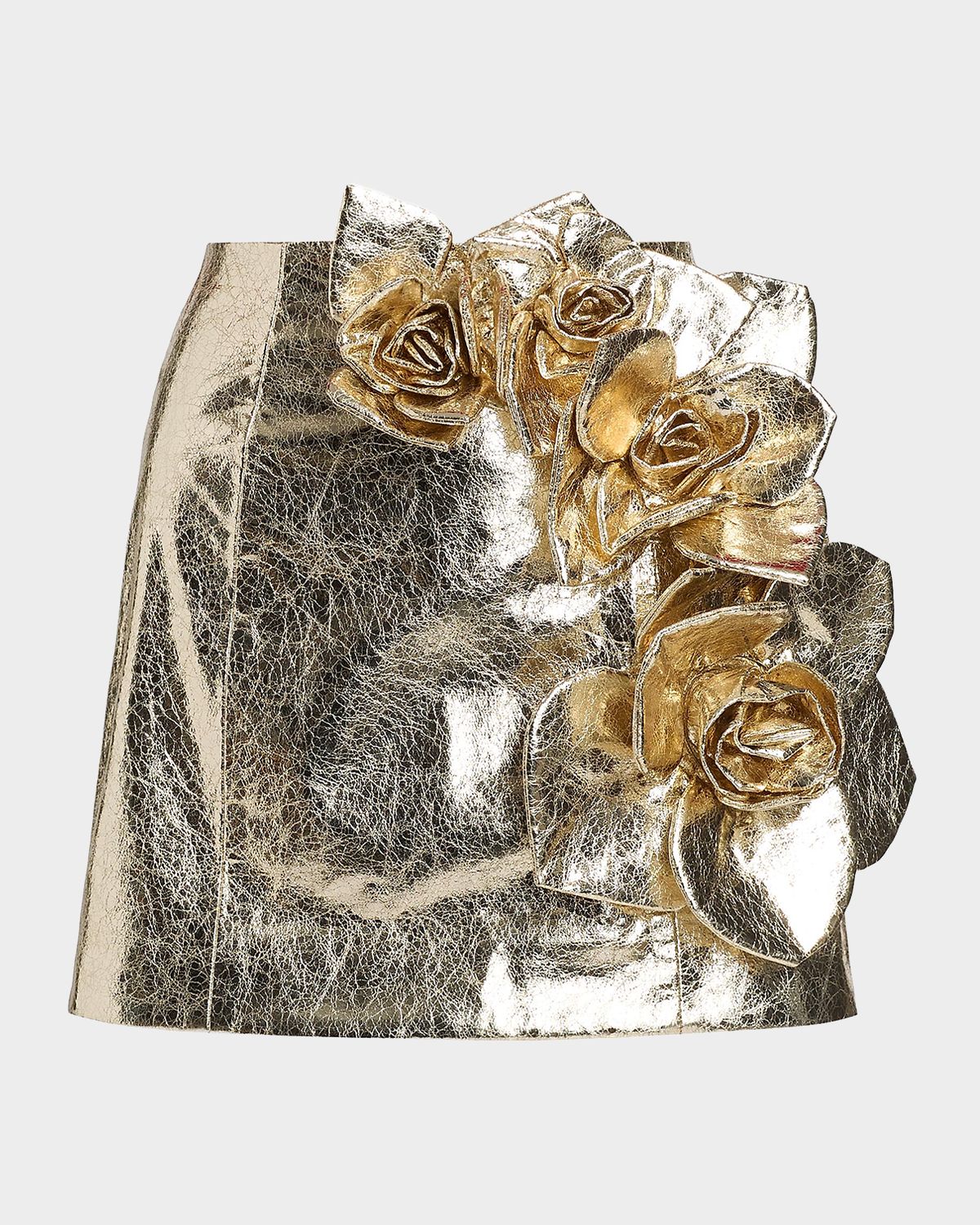 AKNVAS Aksel Metallic Faux Leather Mini Skirt | Thumbnail 8