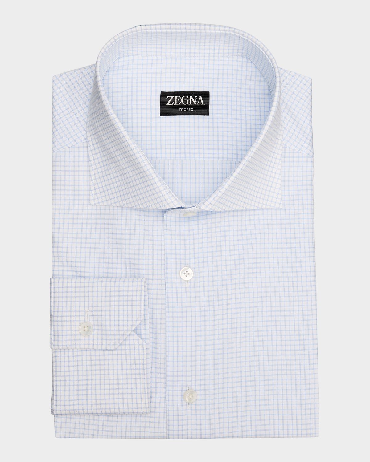 ZEGNA Men 's Trofeo Cotton Micro-Check Dress Shirt