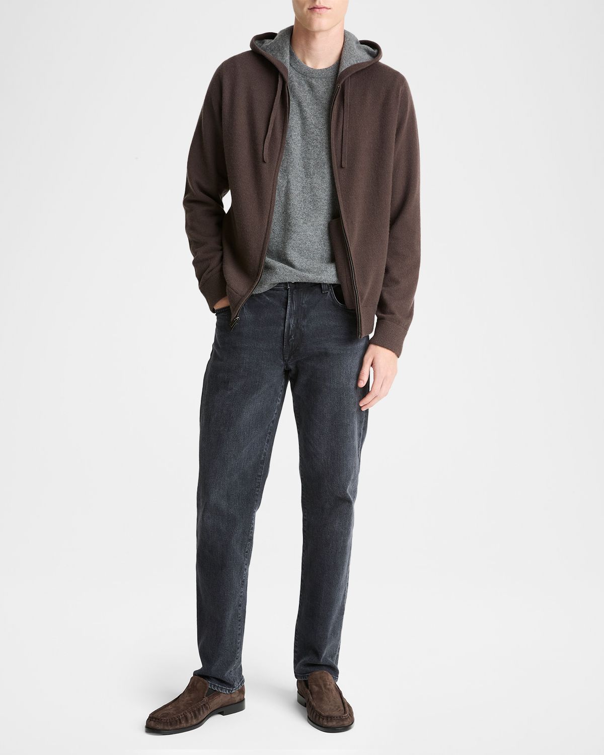 Vince Men 's Cashmere Blend Full-Zip Hoodie