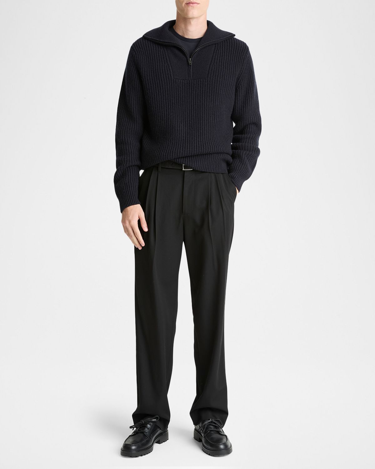 Vince Men 's Heirloom Shaker Wool-Cashmere Quarter-Zip Sweater