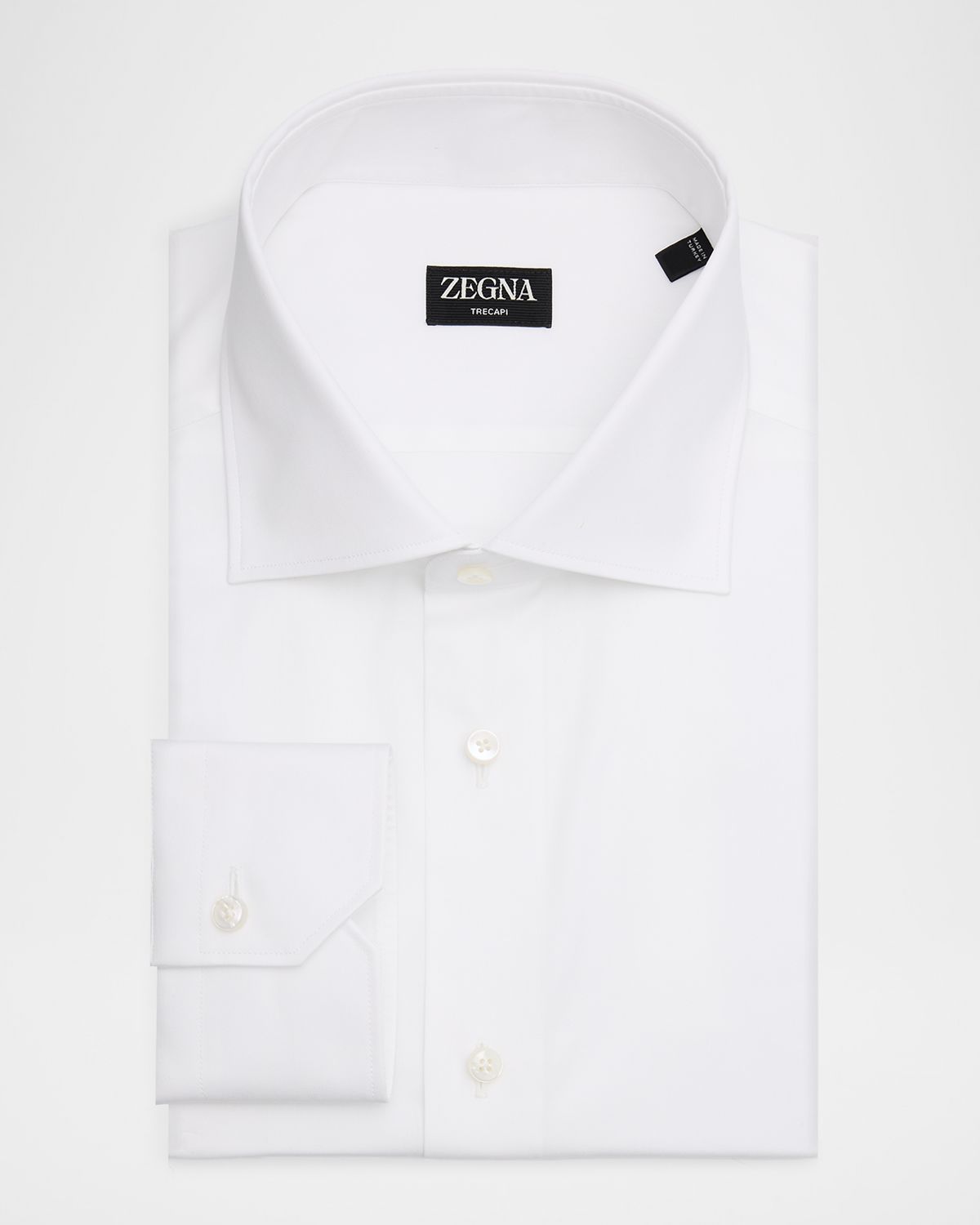 ZEGNA Men 's Solid Trecapi 3-Ply Cotton Dress Shirt