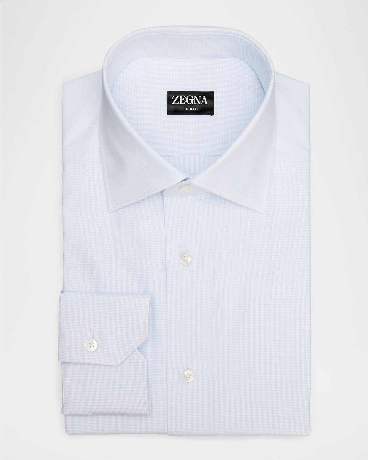 ZEGNA Men 's Trofeo Cotton Micro-Check Dress Shirt
