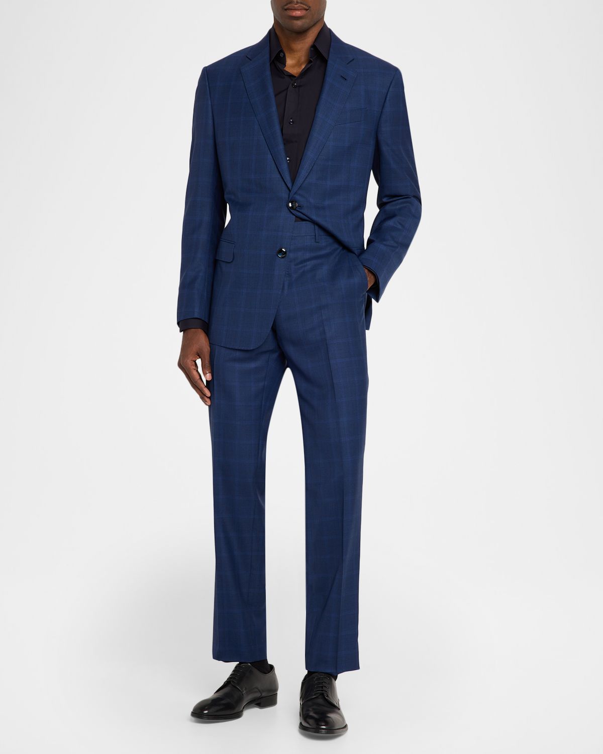 Giorgio Armani Men 's Wool and Silk Windowpane Sport Coat