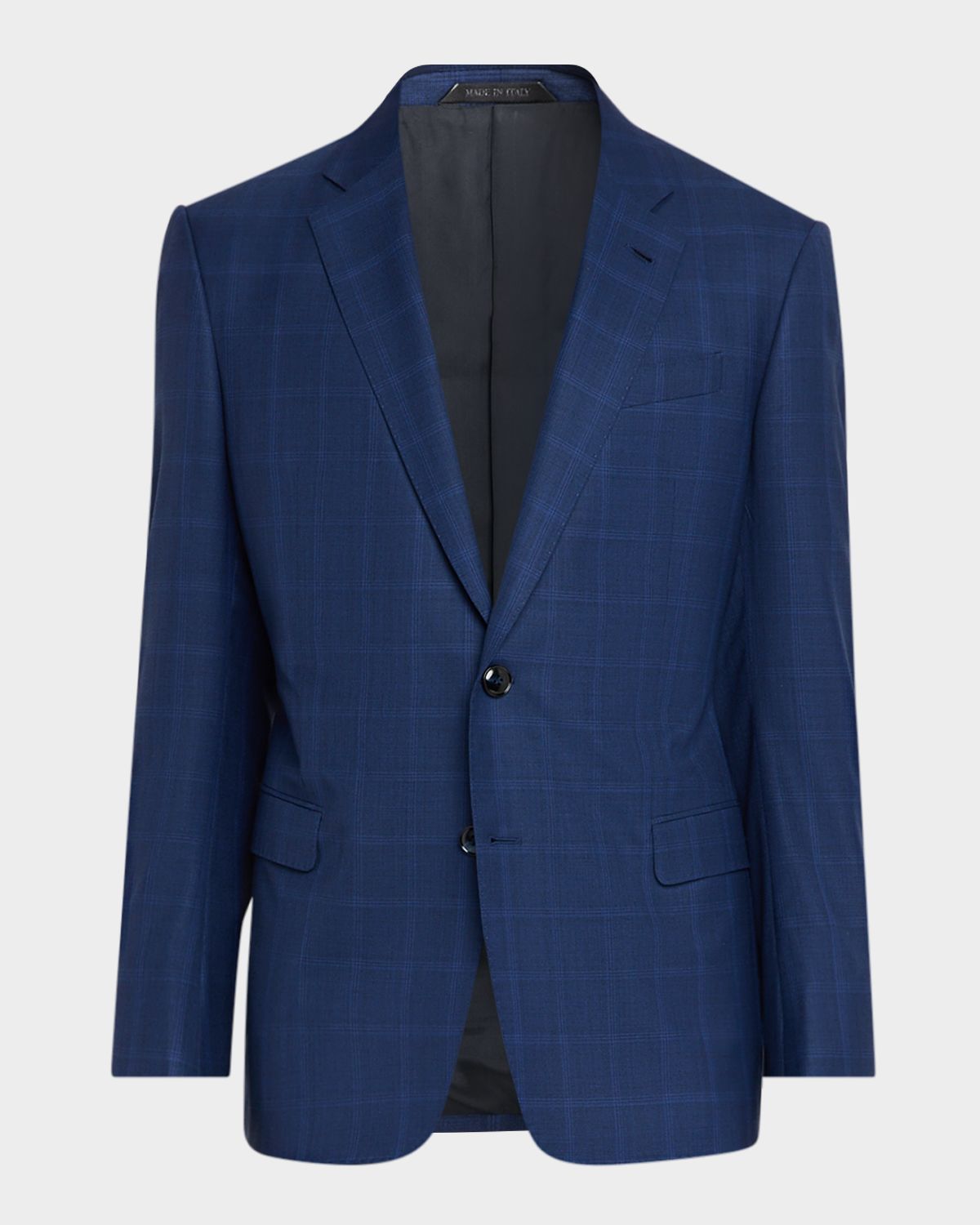 Giorgio Armani Men 's Wool and Silk Windowpane Sport Coat