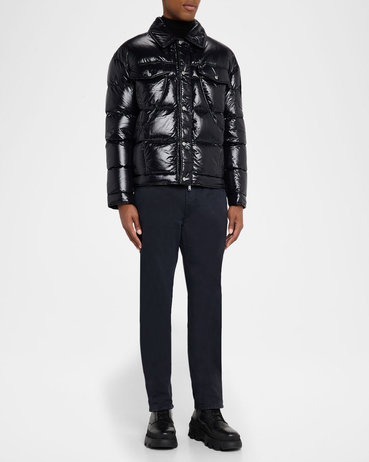 Moose Knuckles Men 's Briar Quilted Down Shirt Jacket