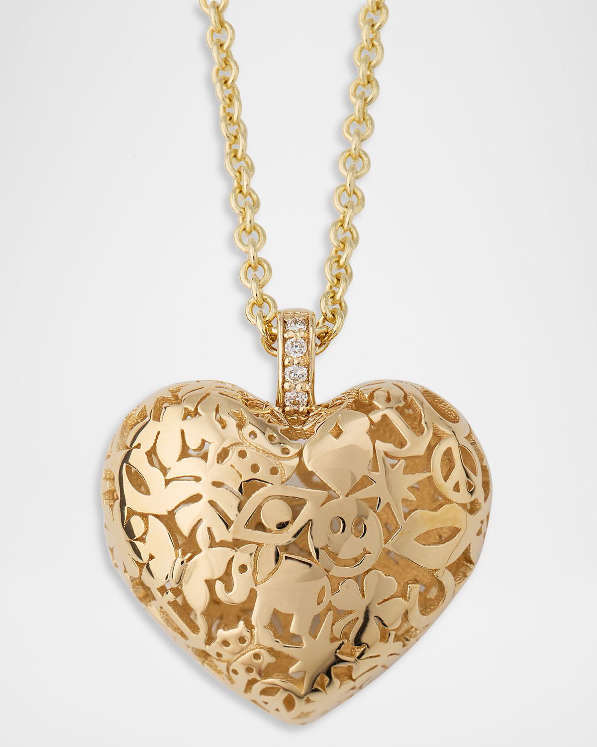 Sydney Evan Puffy Icon Heart Pendant Necklace