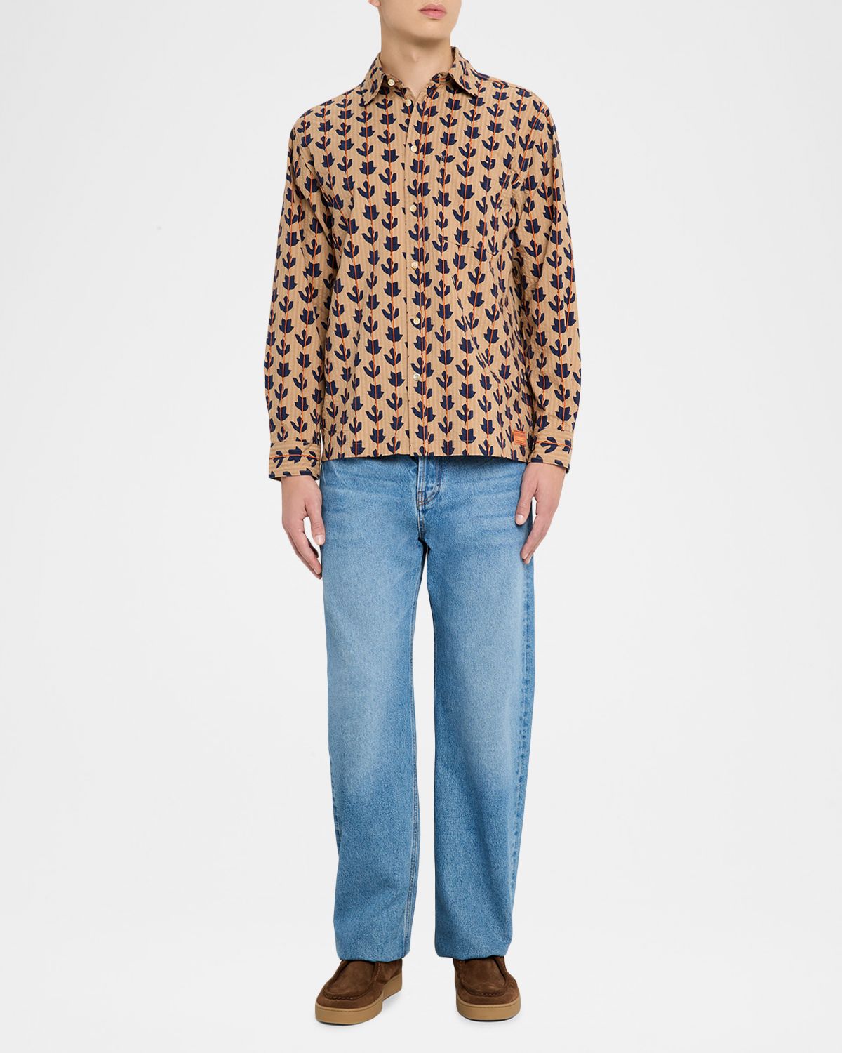 Scotch & Soda Men 's Cotton Structured Stripe Button-Down Shirt