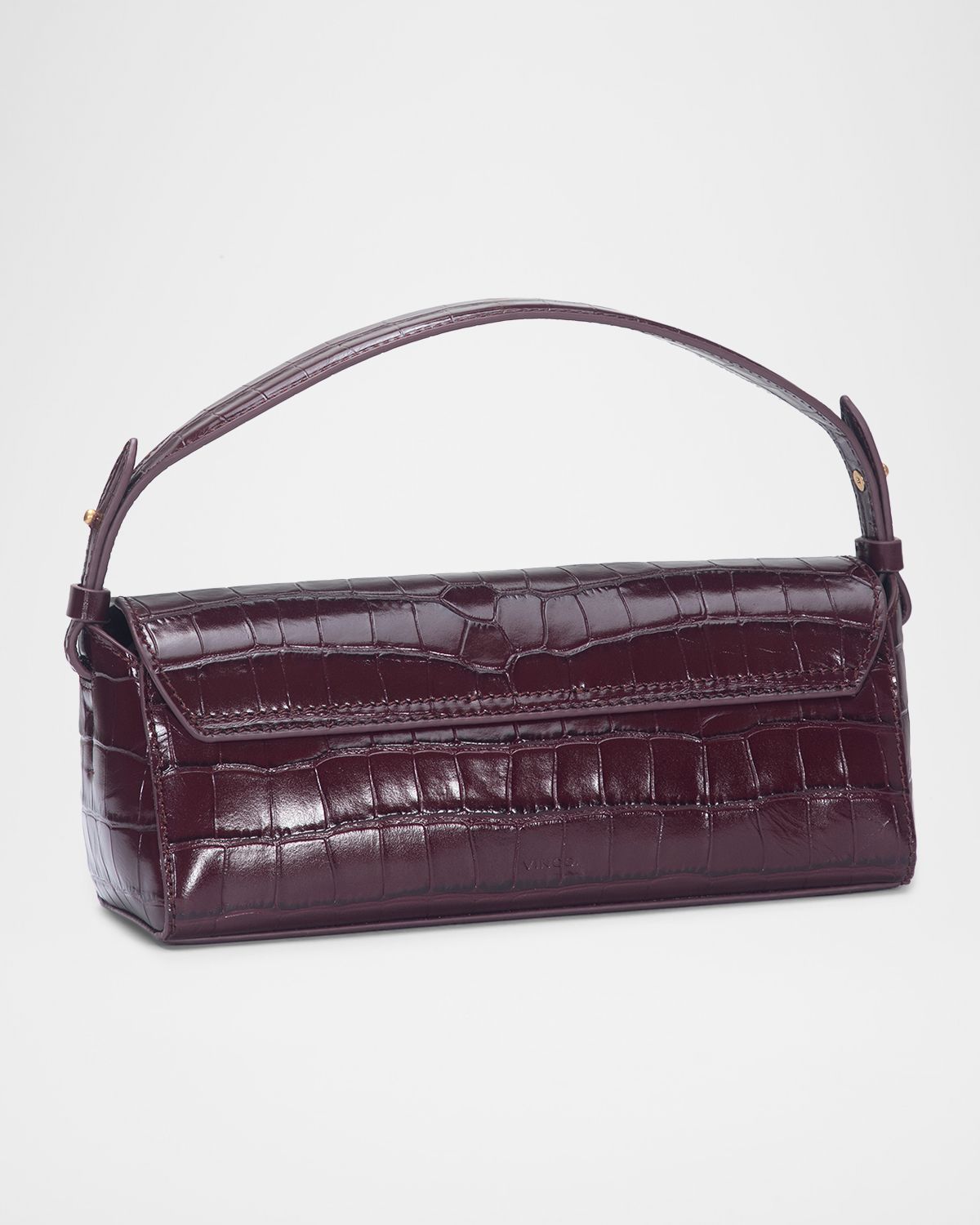 Vince Sabrina Mini Croc-Embossed Leather Top-Handle Bag