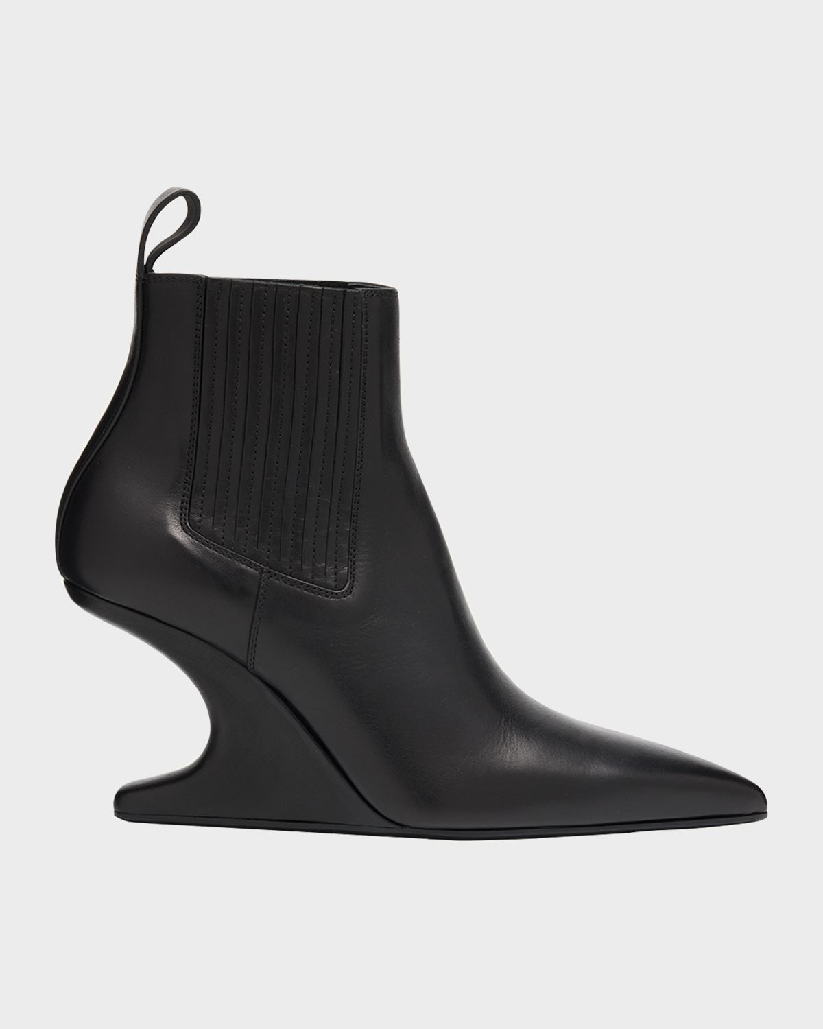 Rick Owens Leather Cantilever-Heel Ankle Boots