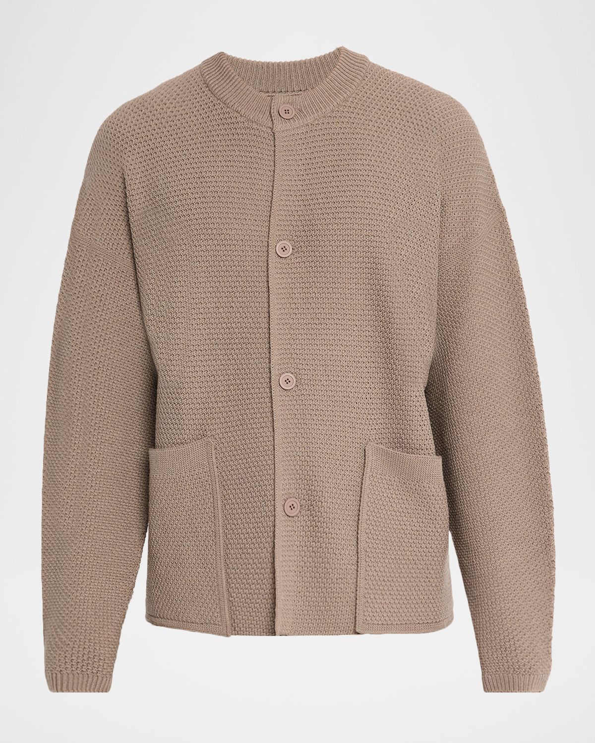 Homme Plisse Issey Miyake Men 's Rustic Knit Cardigan