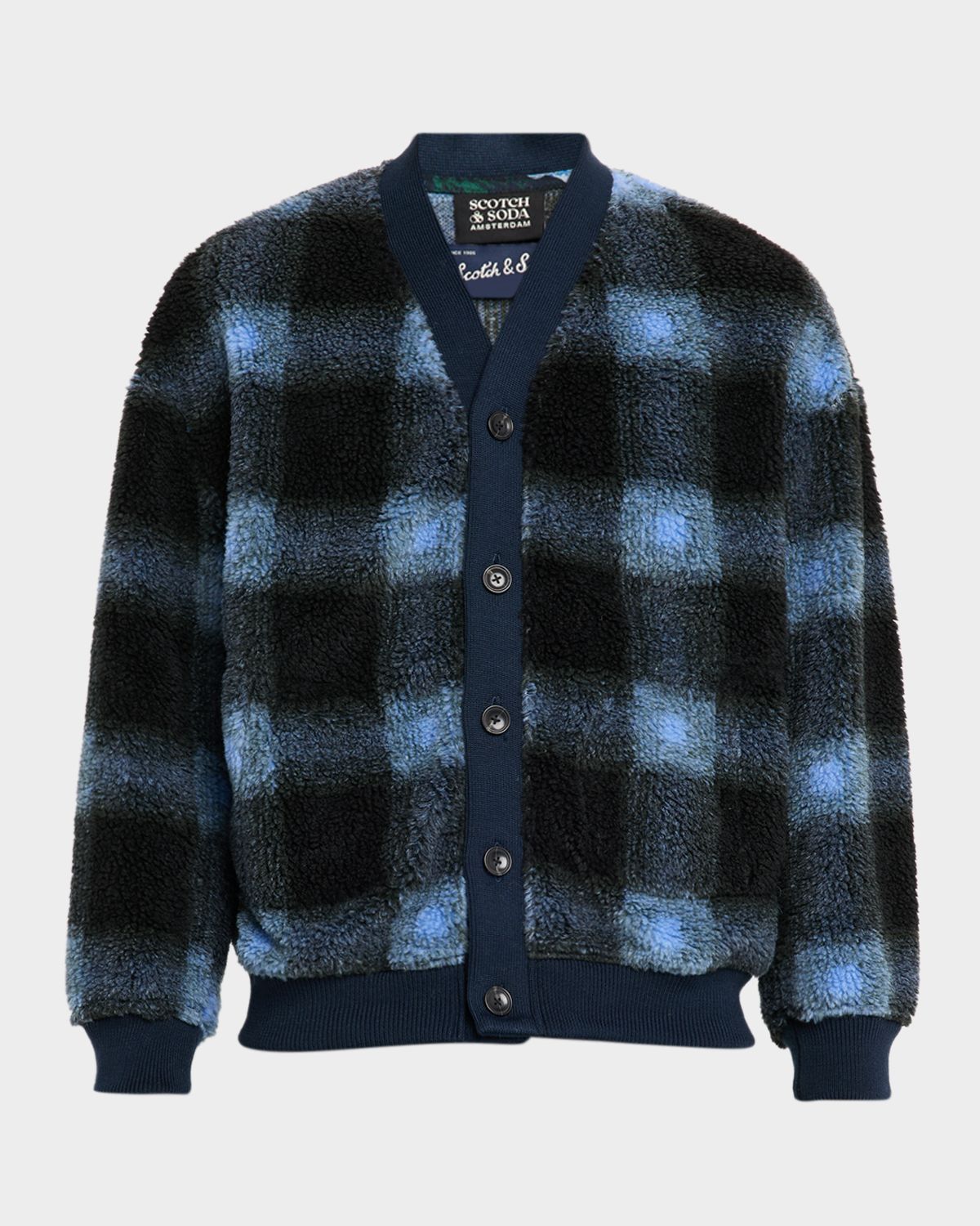 Scotch & Soda en 's Plaid Polar Fleece Cardigan | Thumbnail 6 Scotch & Soda en 's Plaid Polar Fleece Cardigan | Thumbnail 6