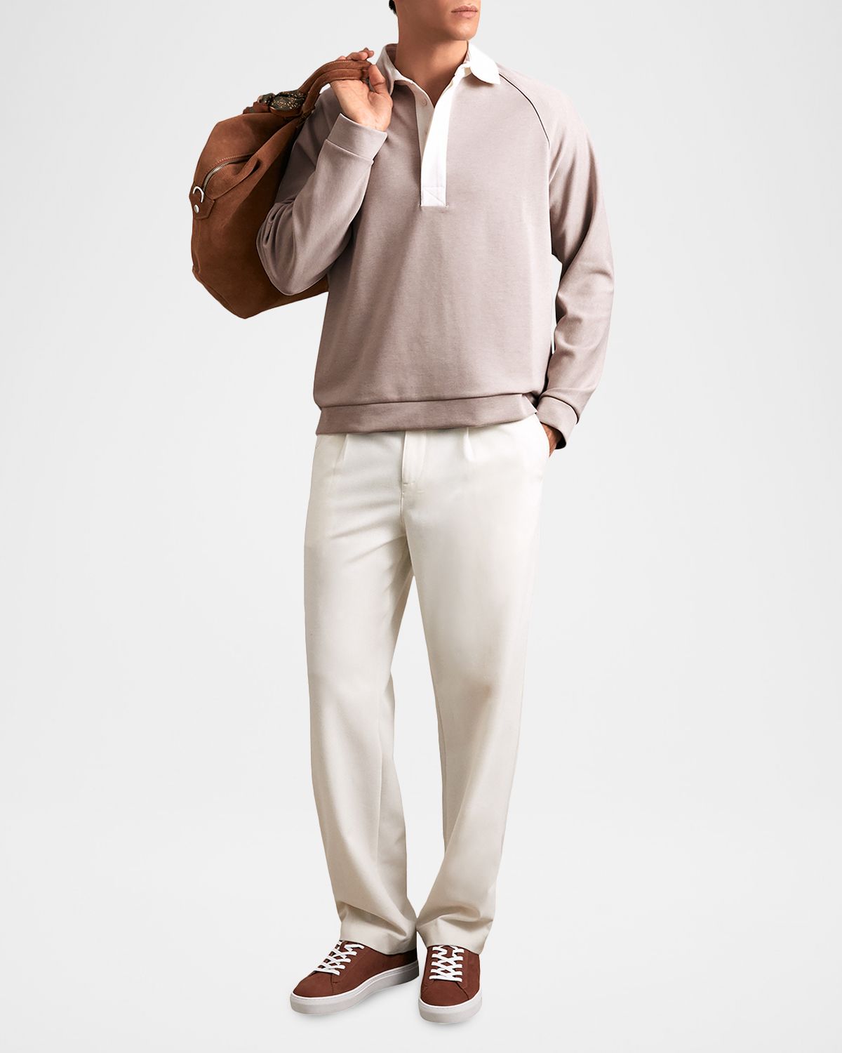 Reiss Men 's Thurloe Color-Block Rugby Shirt