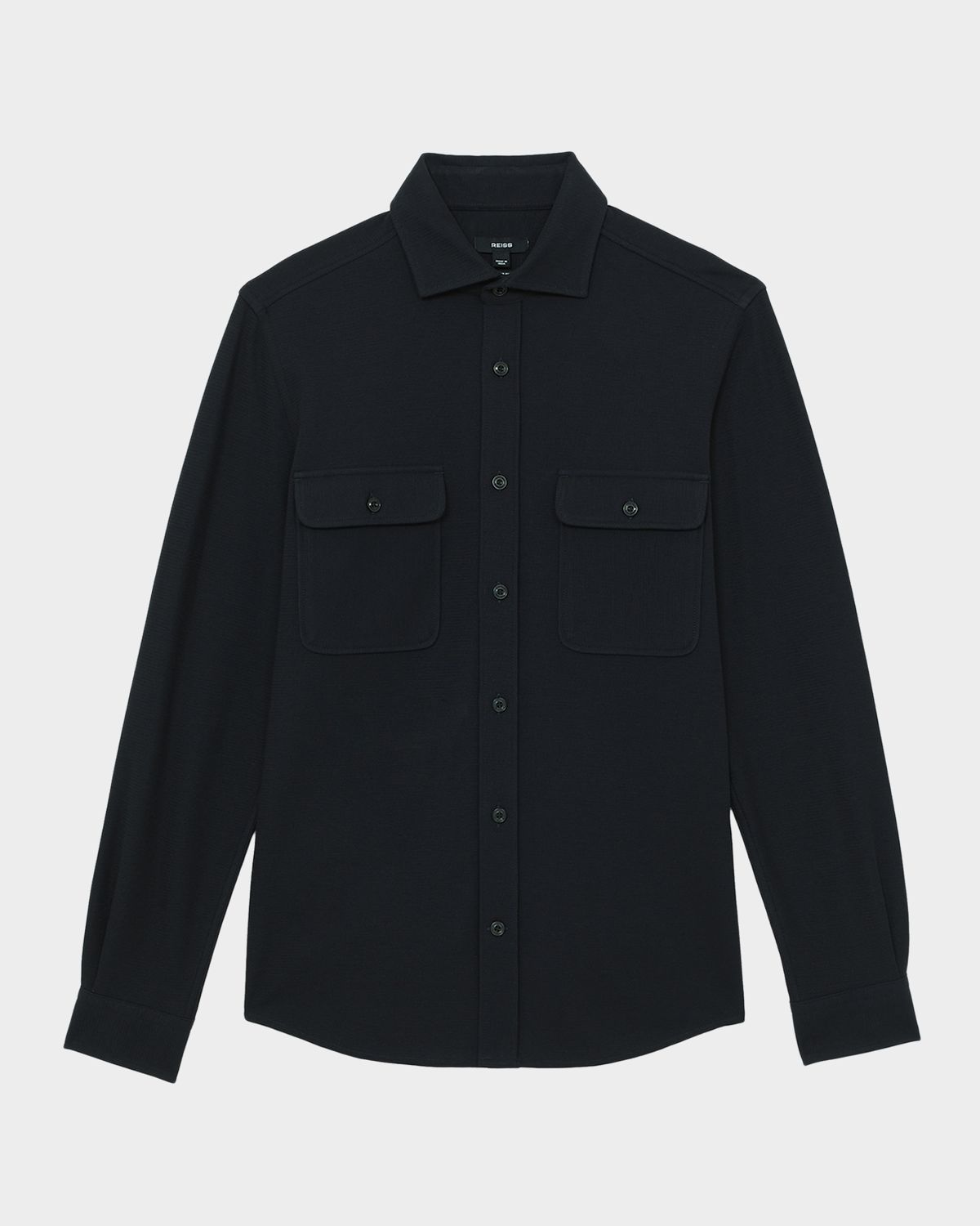 Reiss Men 's Forsithe Textured Twin Pocket Cotton-Blend Overshirt