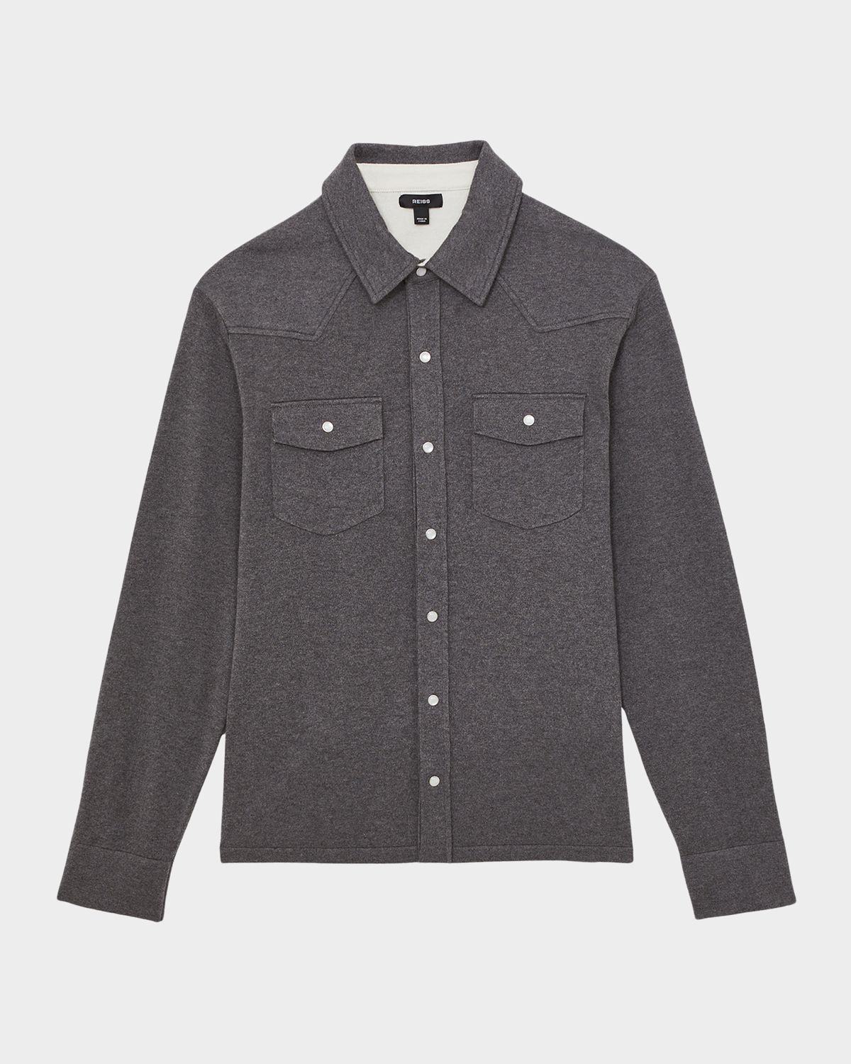 Reiss Men 's Ledger Cotton-Cashmere Western Knit Shirt | Thumbnail 6 Reiss Men 's Ledger Cotton-Cashmere Western Knit Shirt | Thumbnail 6