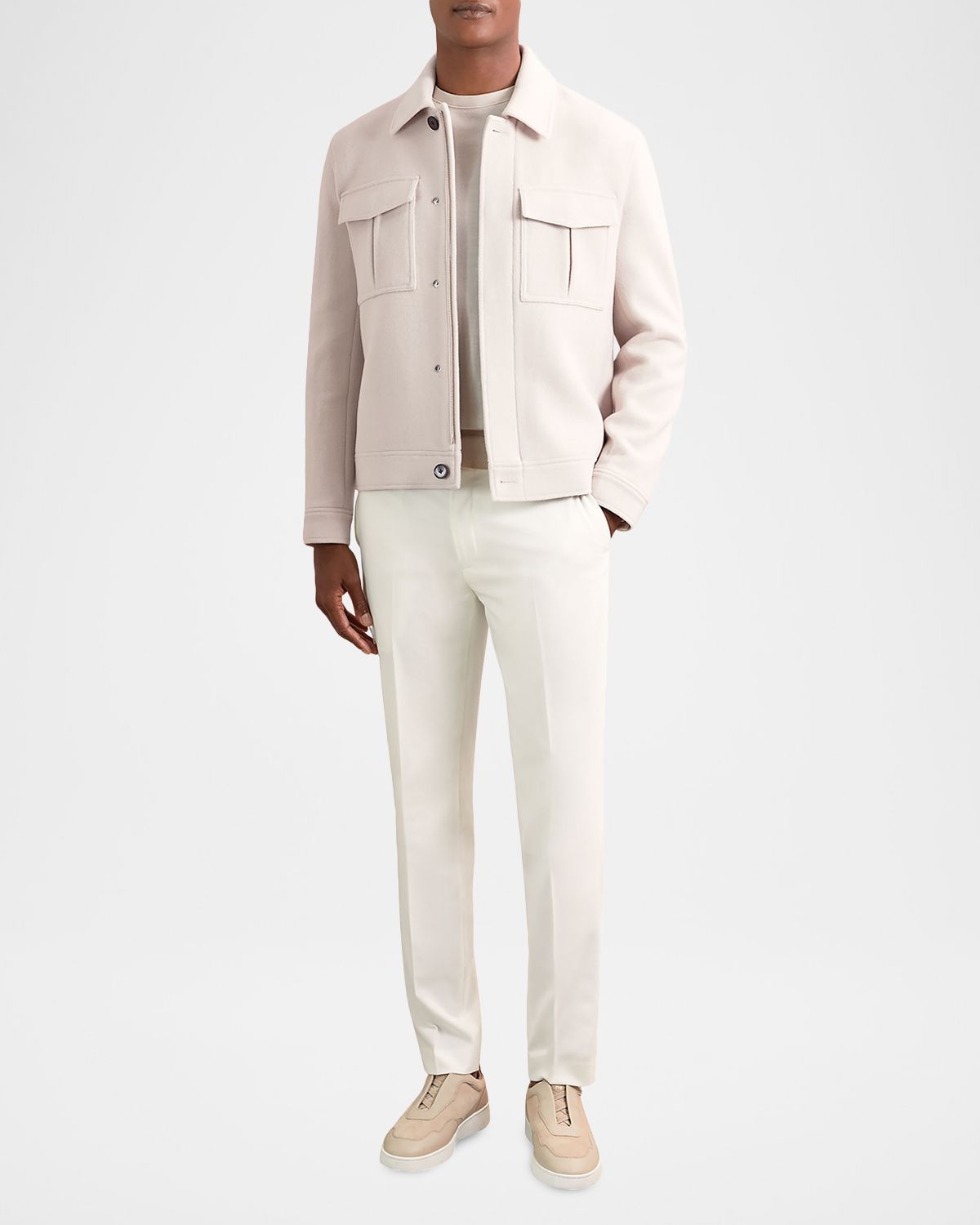 Reiss Men 's Wool-Blend Twin Pocket Full-Zip Jacket