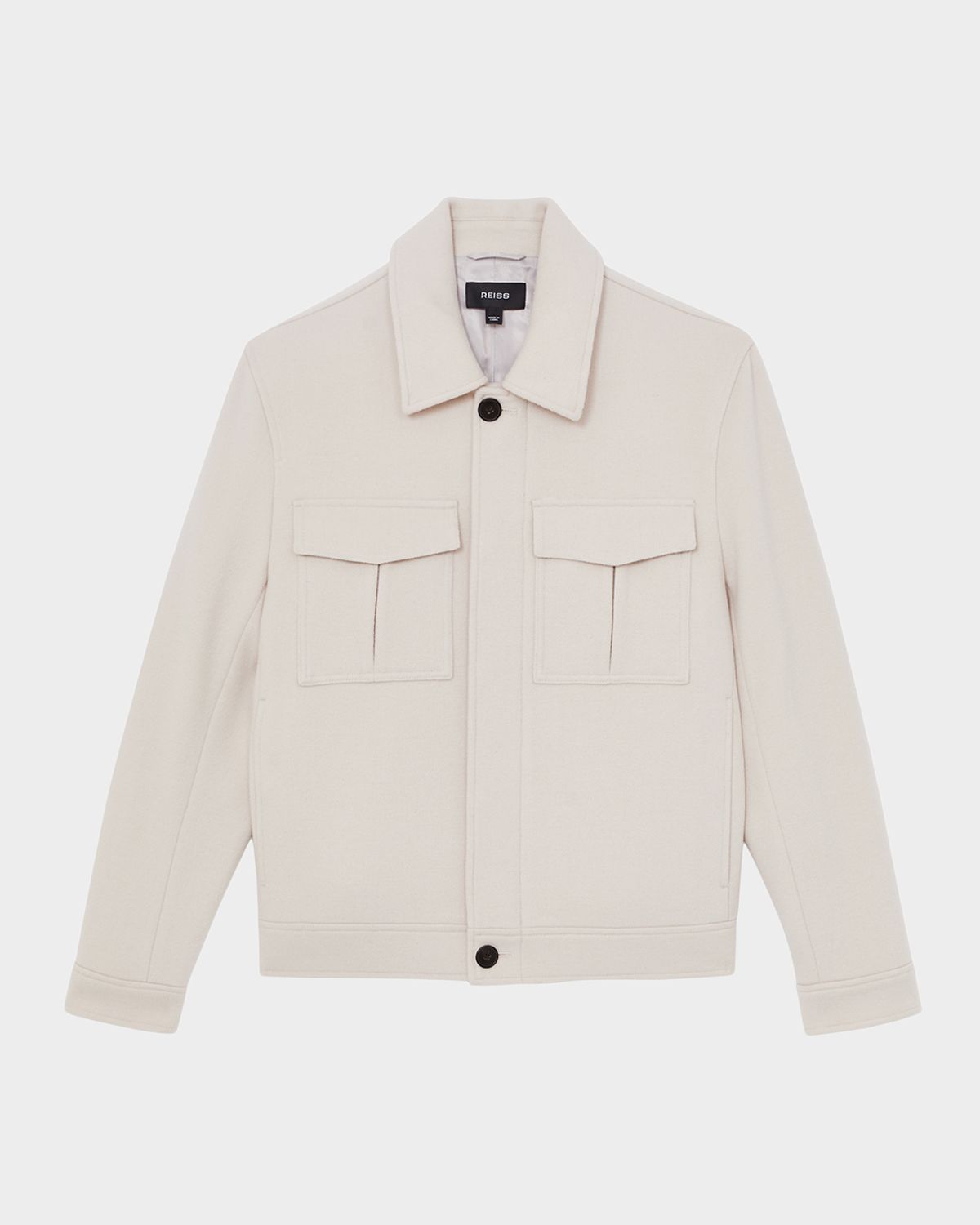 Reiss Men 's Wool-Blend Twin Pocket Full-Zip Jacket
