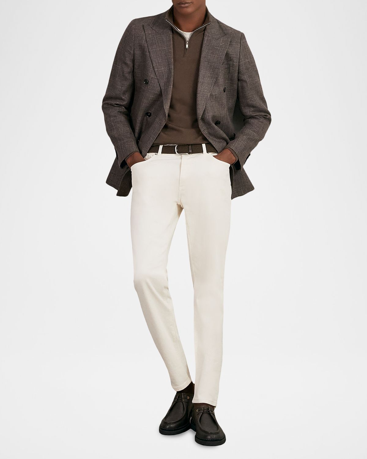 Reiss Men 's Blackhall Merino Wool Half-Zip Funnel Neck Sweater