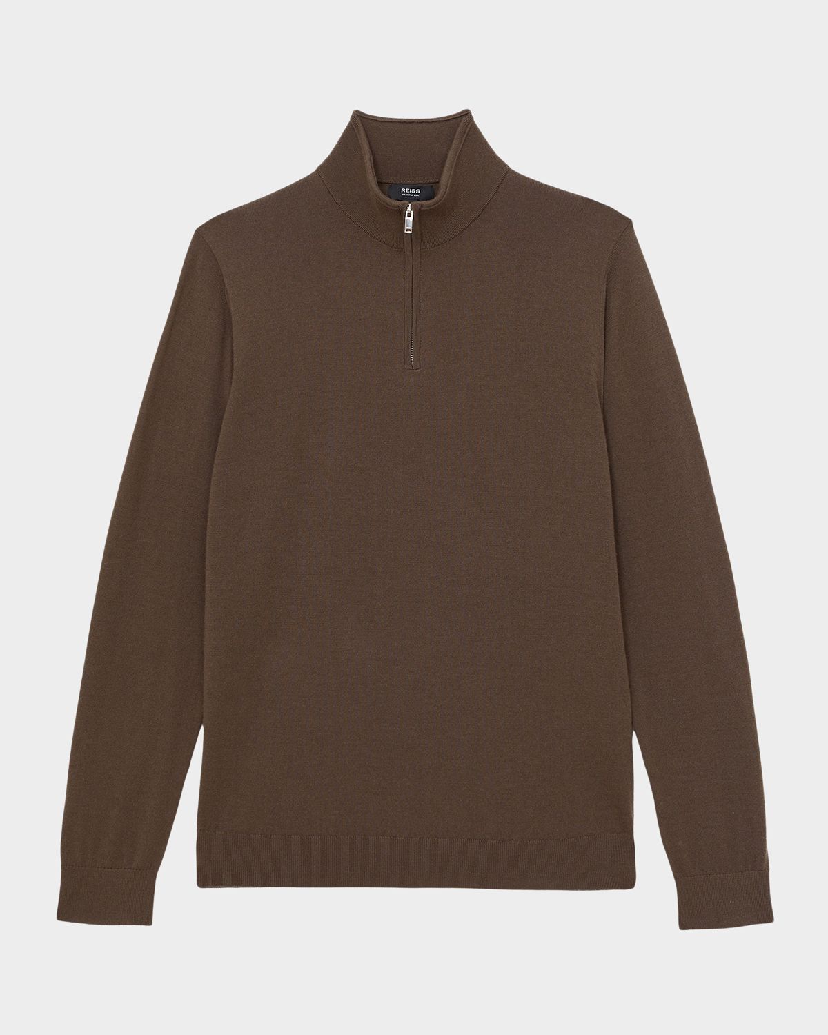 Reiss Men 's Blackhall Merino Wool Half-Zip Funnel Neck Sweater | Thumbnail 6 Reiss Men 's Blackhall Merino Wool Half-Zip Funnel Neck Sweater | Thumbnail 6