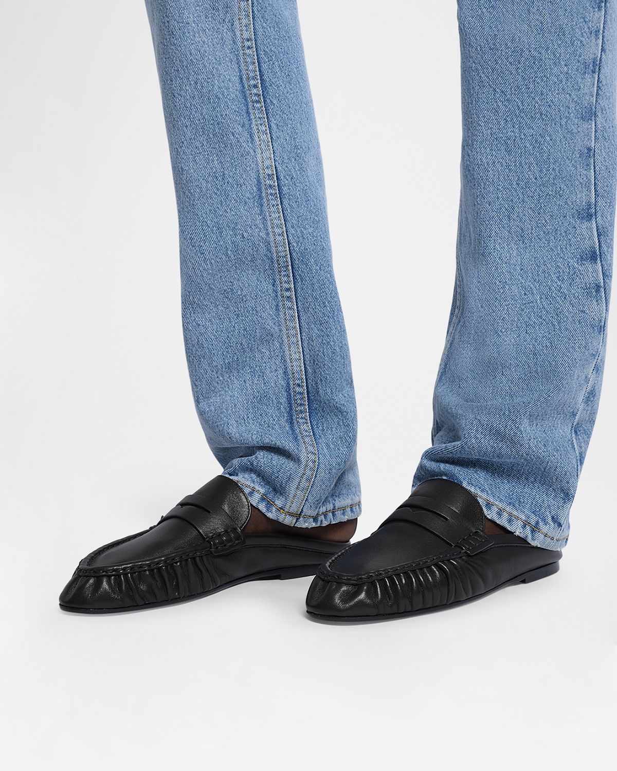 Saint Laurent Le Loafer Leather Penny Loafer Mules