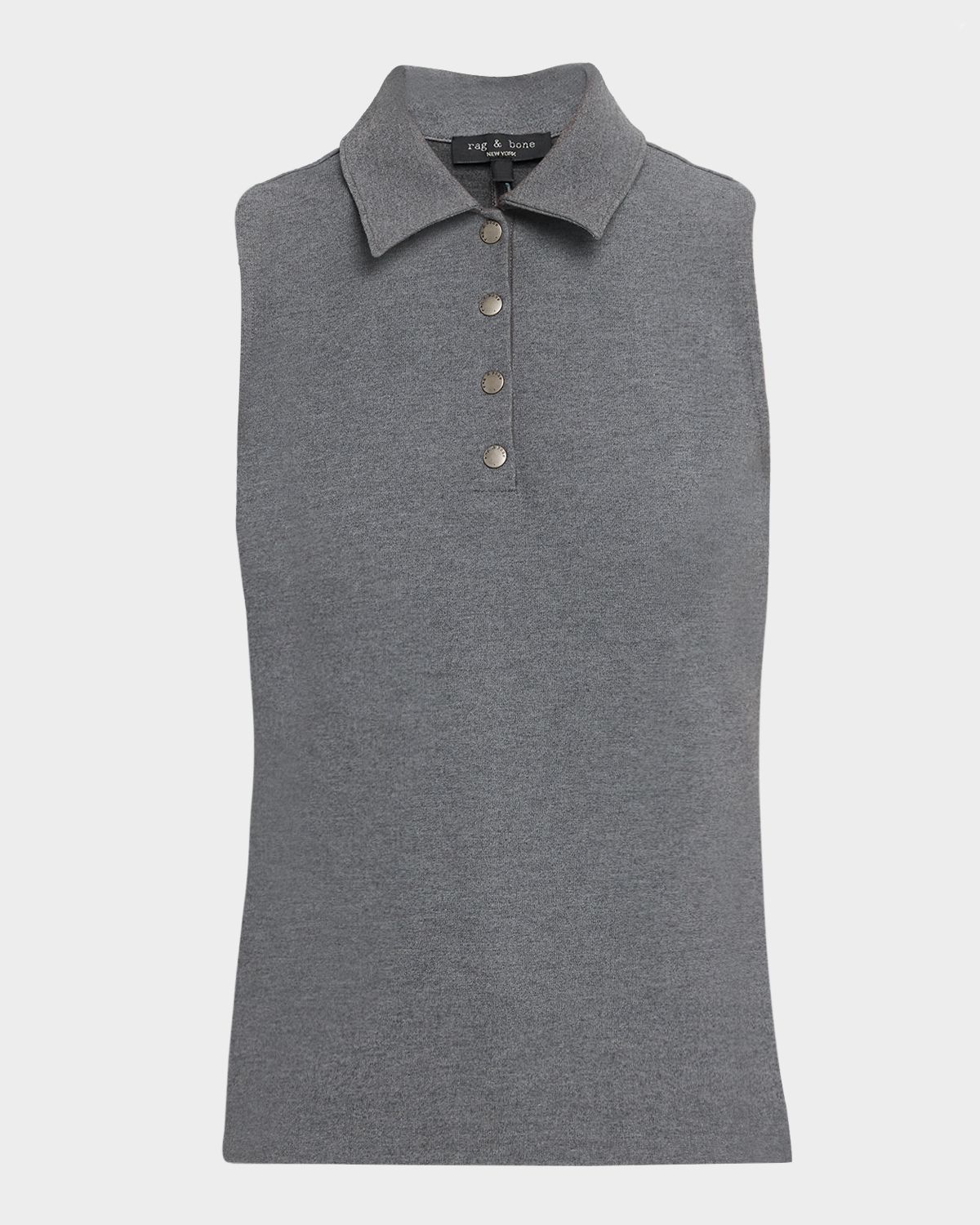 Rag & Bone Irina Sleeveless Ponte Polo Shirt