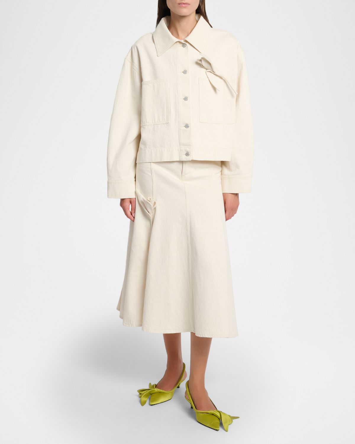 Erdem Tulip Applique Oversized Denim Jacket