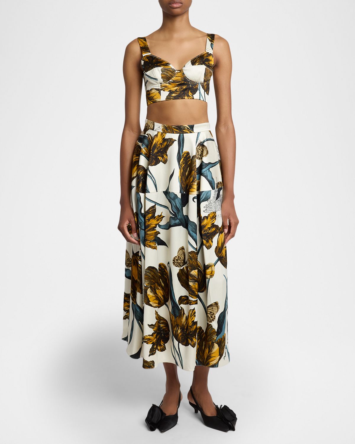 Erdem Floral-Print Duchesse Bra Top