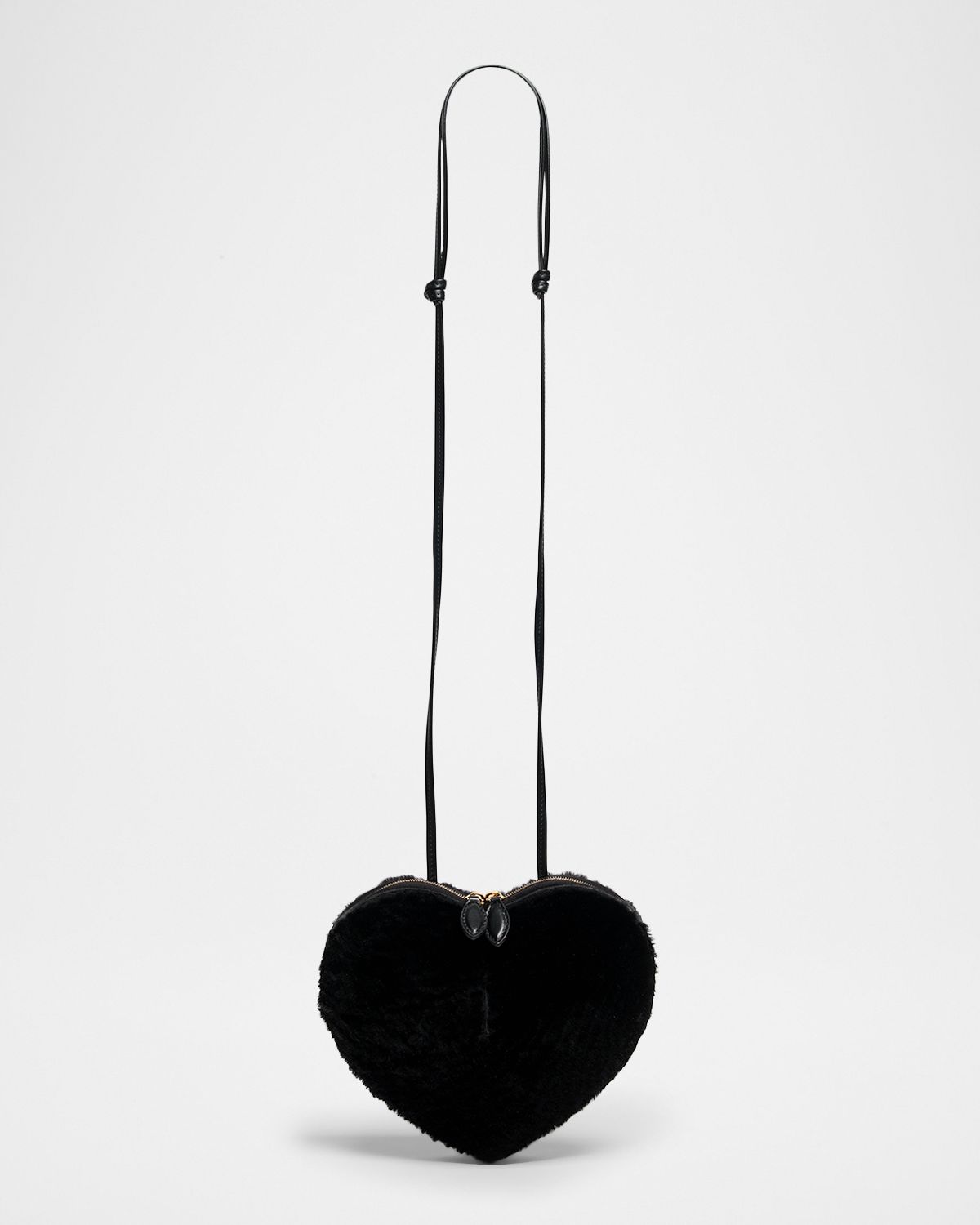 ALAIA Le Coeur Crossbody Bag in Shearling
