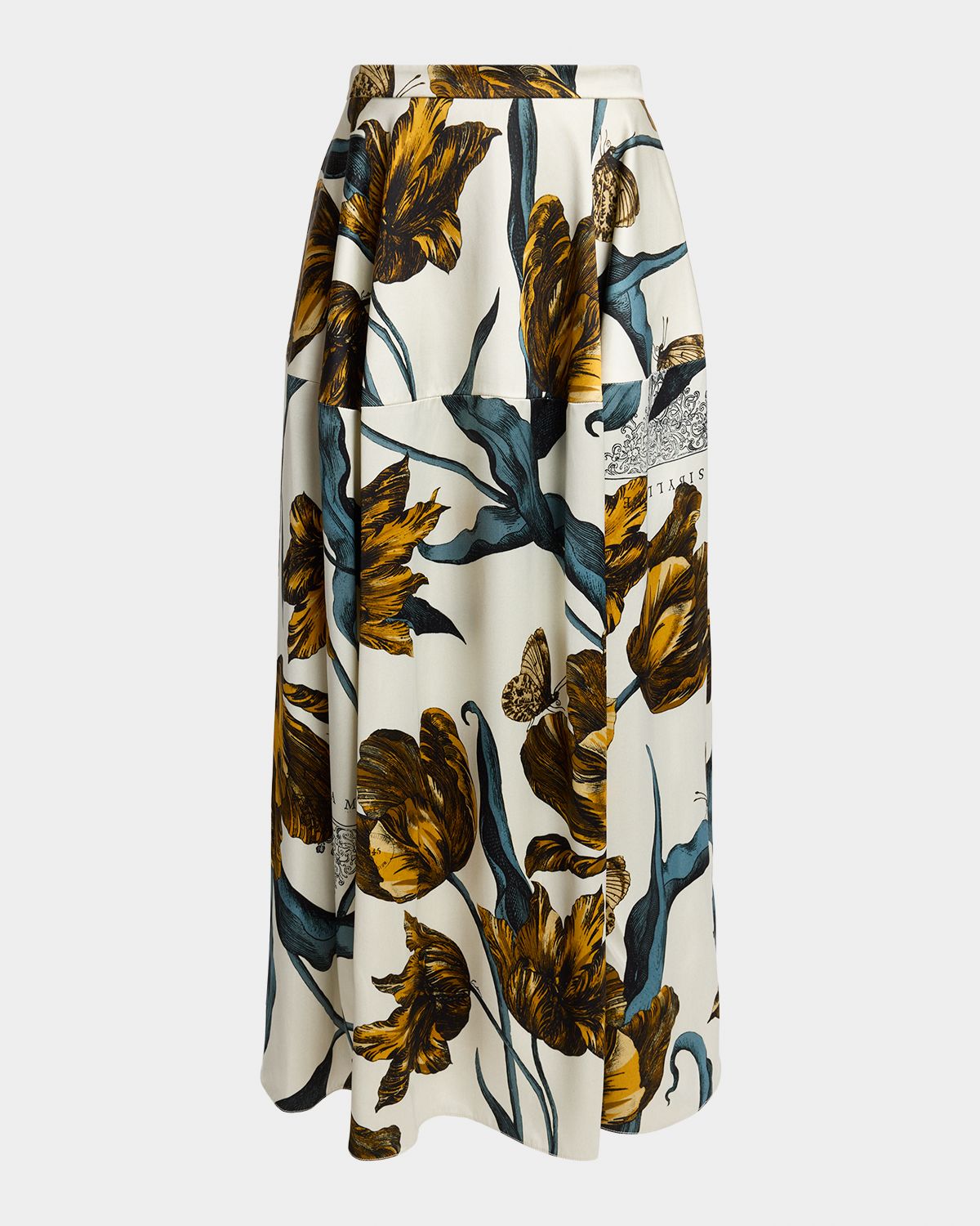 Erdem Floral-Print Duchess Midi Skirt