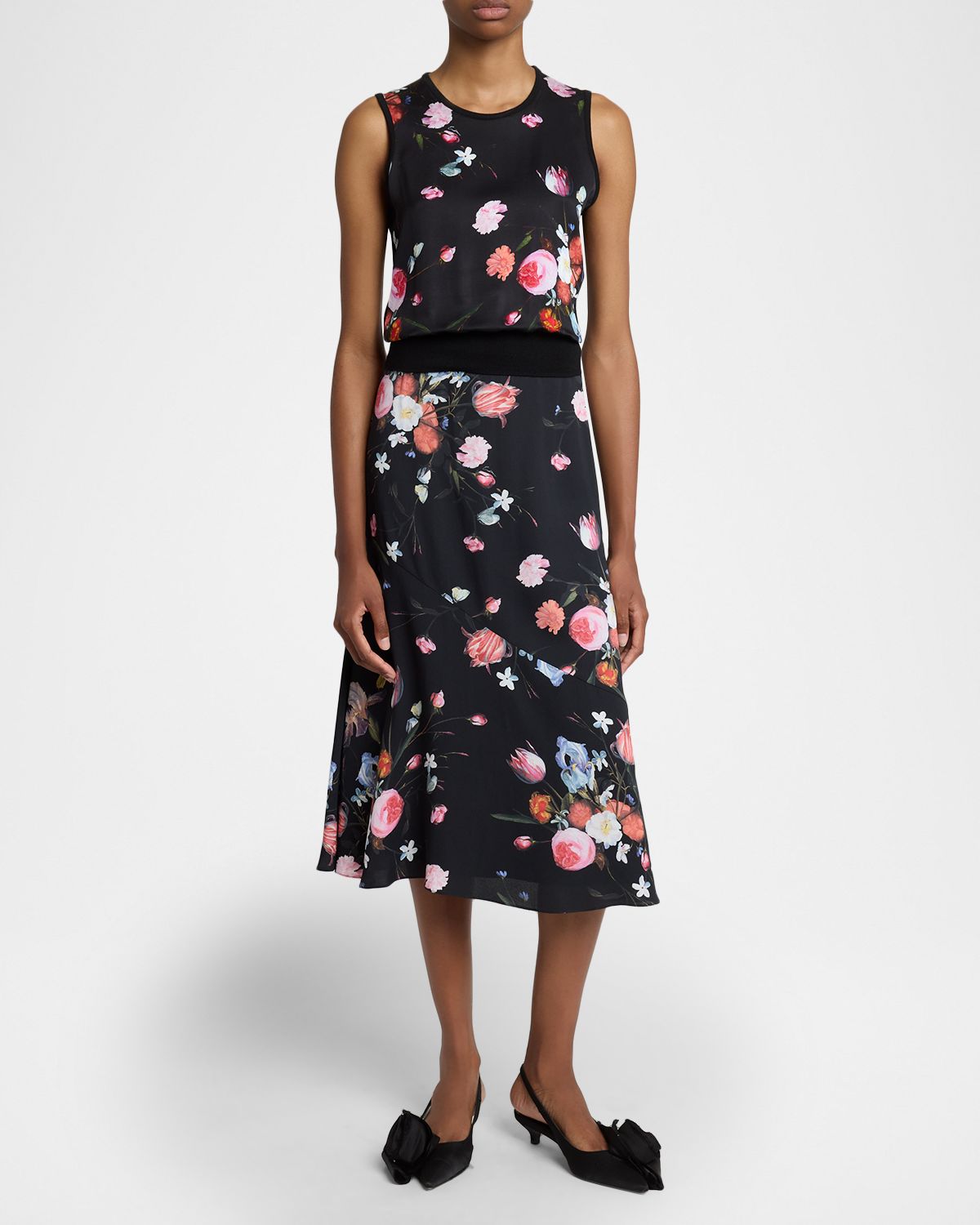 Erdem Floral-Print Panel Sleeveless Sweater