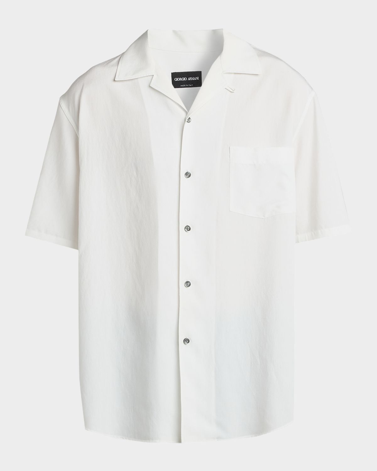Giorgio Armani Men 's Viscose and Nylon Pocket Short-Sleeve Shirt
