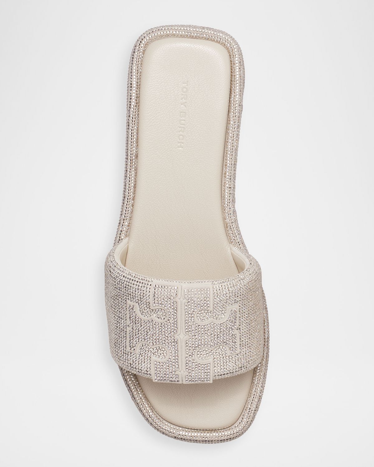 Tory Burch Double T Pave Leather Slide Sandals | Thumbnail 3 Tory Burch Double T Pave Leather Slide Sandals | Thumbnail 3