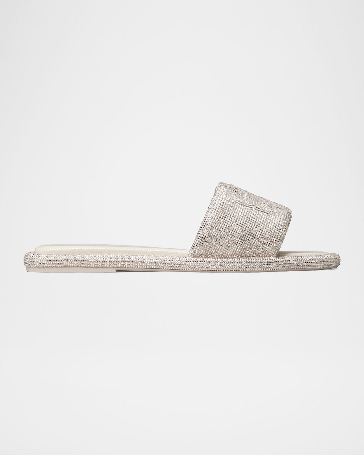 Tory Burch Double T Pave Leather Slide Sandals - Women's Shoes