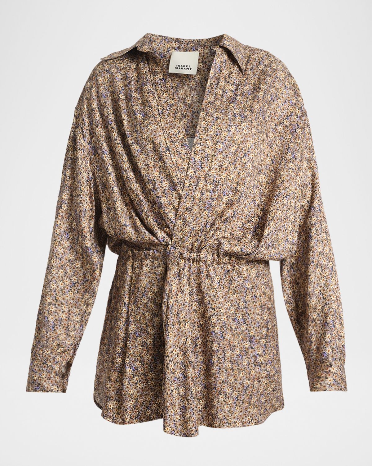 Isabel Marant Harmony Floral-Print Silk-Blend Mini Shirtdress