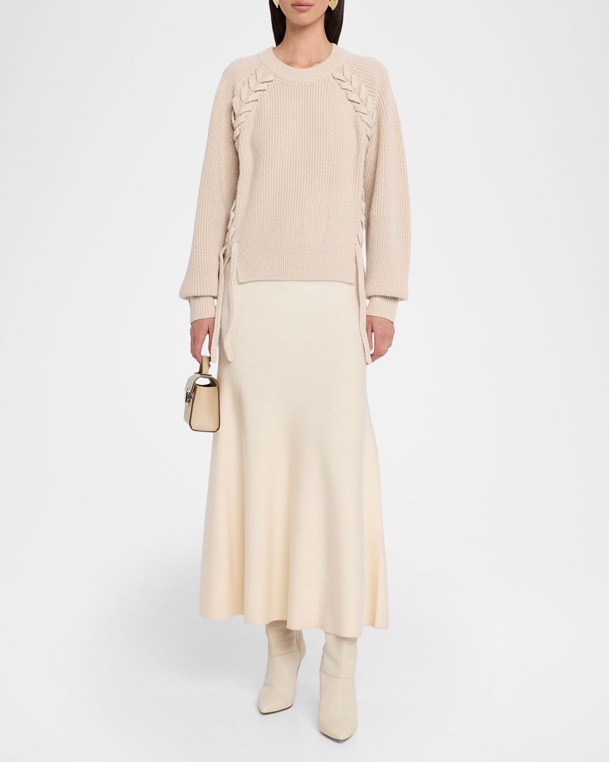 Isabel Marant Tulliam Braided Rib-Knit Wool & Cashmere Sweater