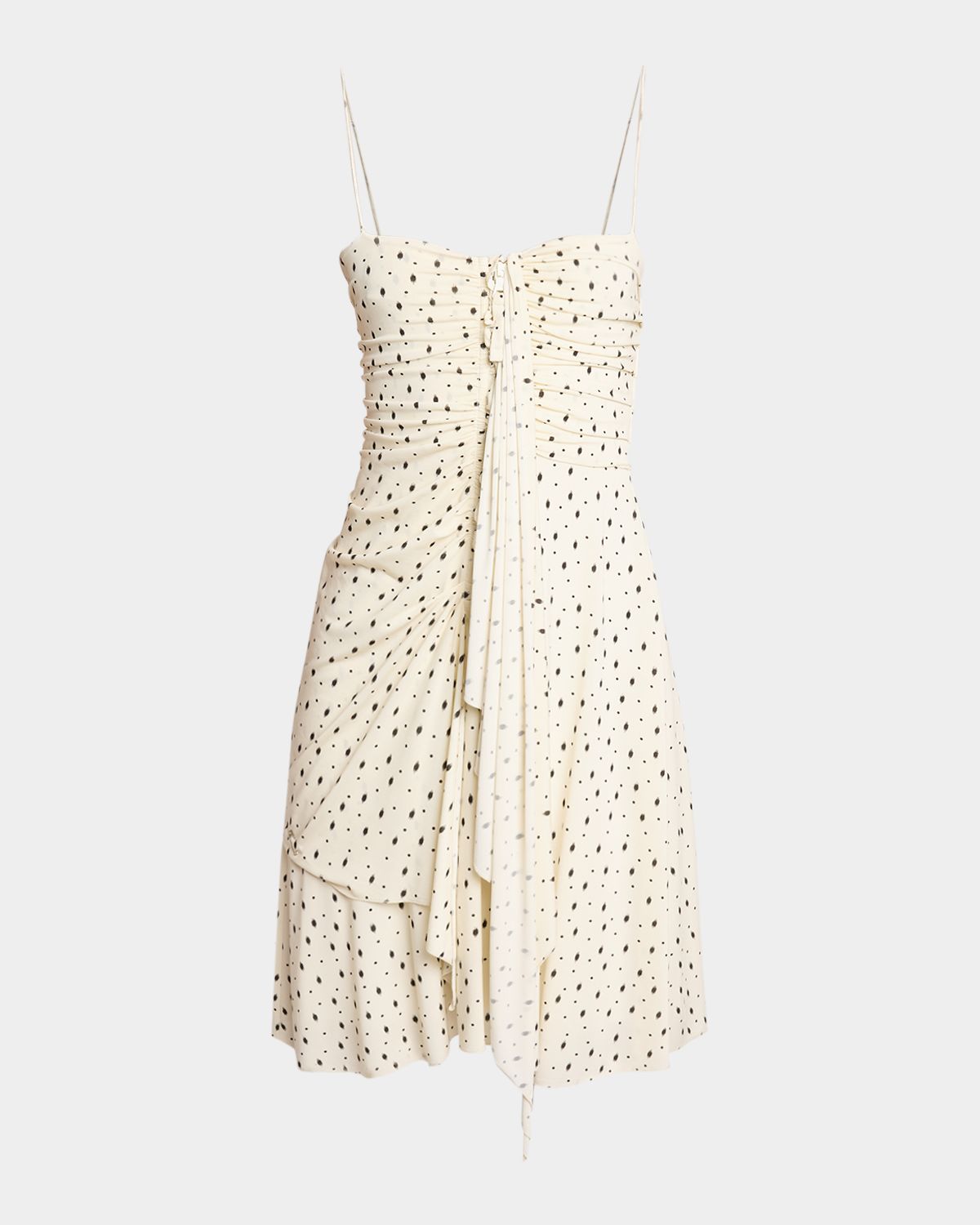 Isabel Marant Gemma Polka-Dot Draped Mini Dress