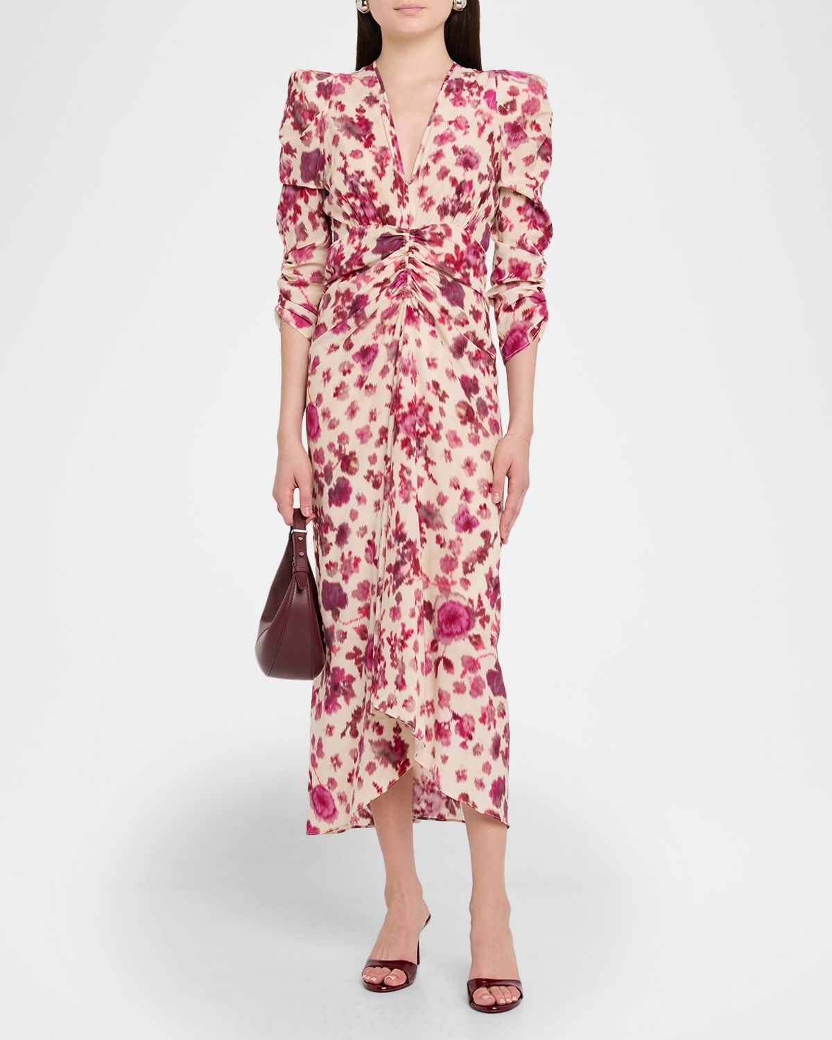 Isabel Marant Albini Long Printed Stretch Silk Dress - Women's Clothing