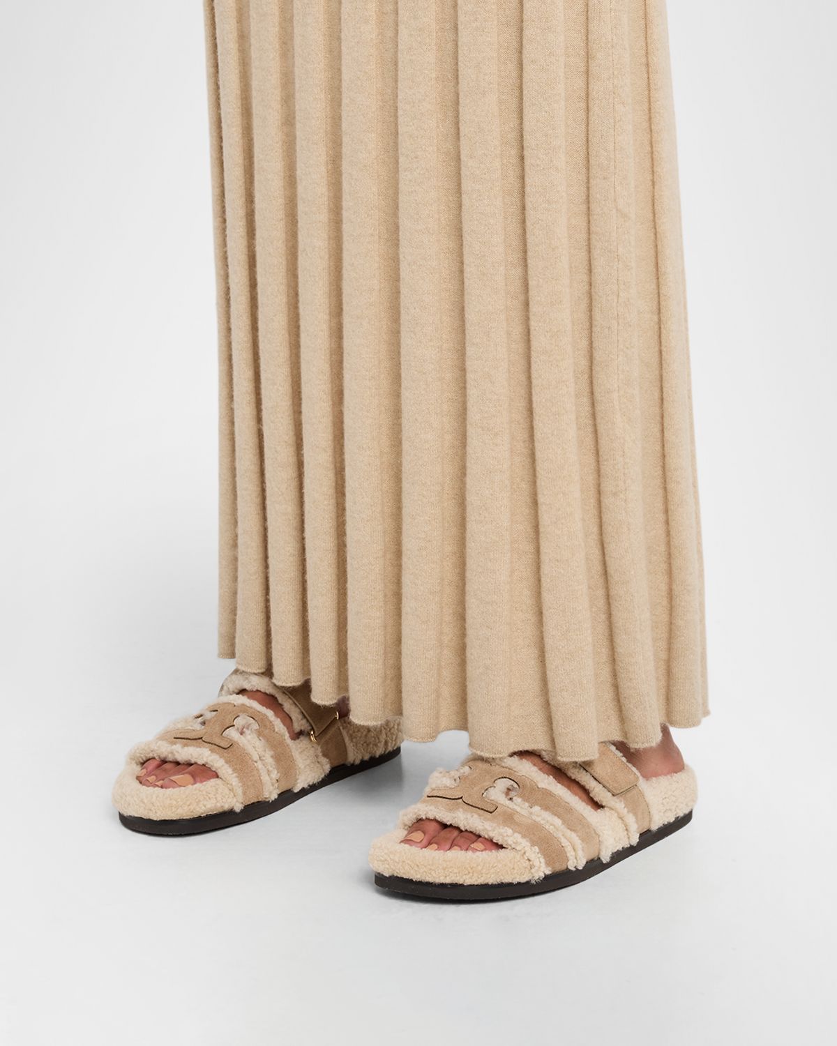 Tory Burch Ines Shearling Sport Slide Sandals | Thumbnail 6