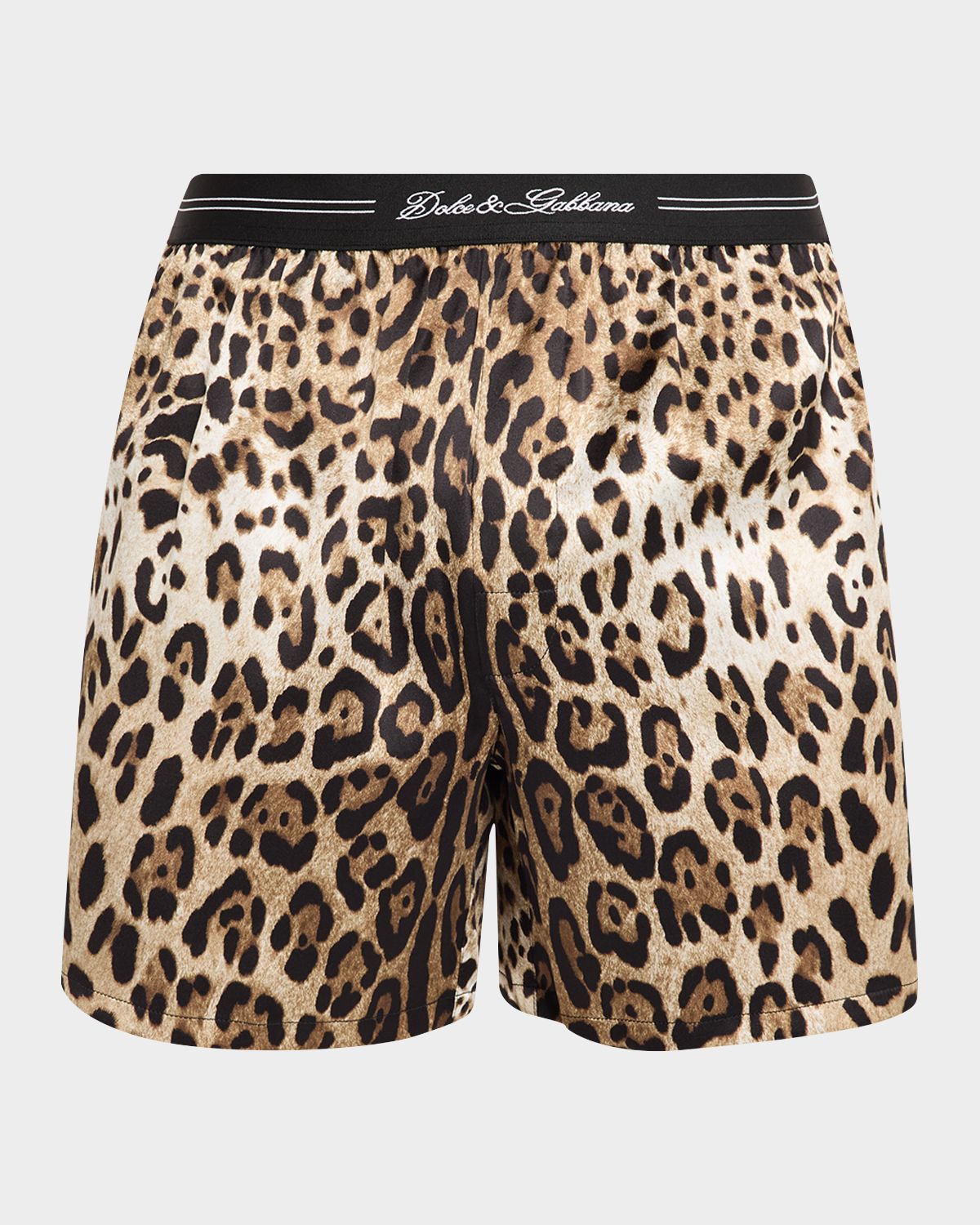 Dolce & Gabbana en 's Leopard-Print Silk Boxer Trunks